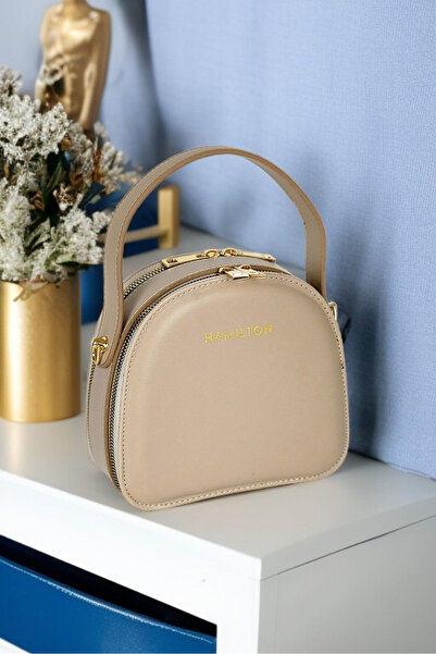 HAMILTON Original Mink Women's Adjustable Strap Buckle and Striped Detail Stylish Small Shoulder and Crossbody Box Bags