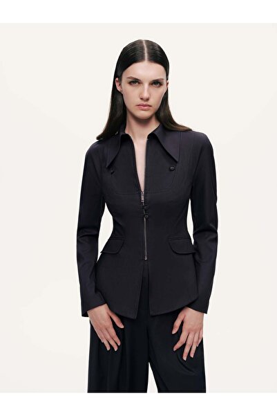 Nocturne Fermuar ve Düğme Detaylı Ceket