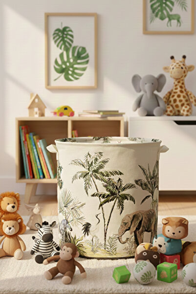 PH Prendi Home Καλάθι πλυντηρίου πολλαπλών χρήσεων με στάμπα Safari Πτυσσόμεν...