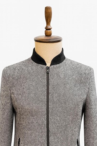 BERMUDA Men's Slim Fit Zippered Patterned Cashmere