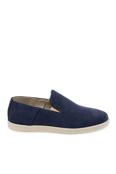 Tergan Lacivert Hakiki Nubuk Deri Erkek Loafer - E24I1AY56695-C39