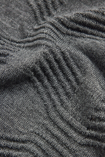 W Collection Gray Melange Crew Neck Long Sleeve Sweater