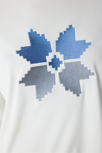 Penti Süßes Snowflake Fuzzy Off-White-Sweatshirt