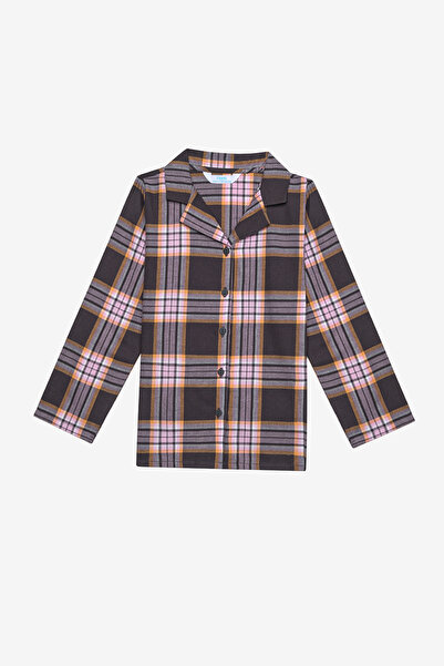 Penti Rosa kariertes rotes Hemd-Pyjama-Set für Mädchen aus Baumwolle