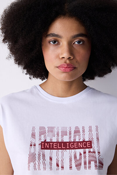 Penti Λευκό κοντομάνικο μπλουζάκι Digitopia Print