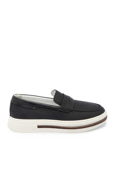 Tergan Siyah Hakiki Deri Erkek Loafer - E24I1AY56706-A41