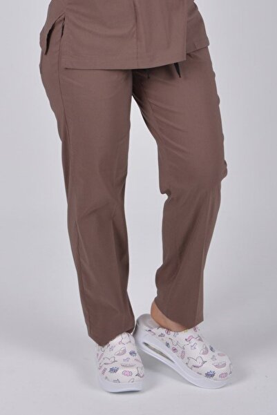 Nur Medikal Giyim Dark Mink Lycra Nurse Pants Hospital Doctor Bottom Uniform