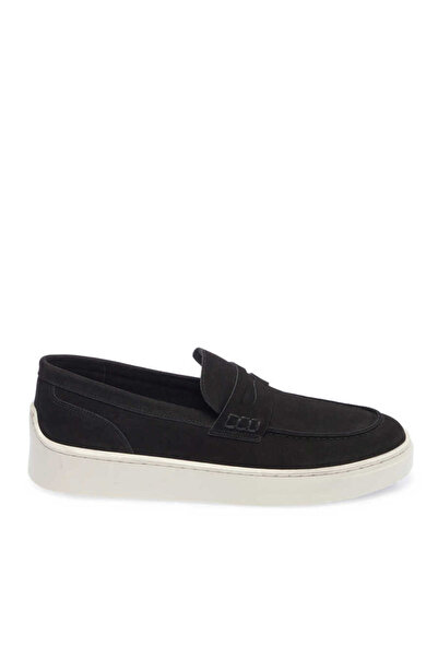 Tergan Siyah Hakiki Nubuk Deri Erkek Loafer - E24I1AY56746-A64