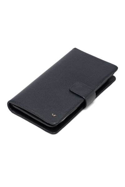 Tergan Lacivert Hakiki Deri Kadın Cüzdan - S1CB00005726-X86