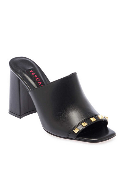 Tergan Siyah Hakiki Deri Kadın Terlik - K24Y1TR67254-A23