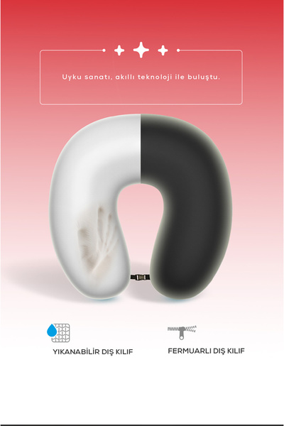 PUFYMAX Ортопедична подушка для подорожей, подушка для подорожей з віско-підт...