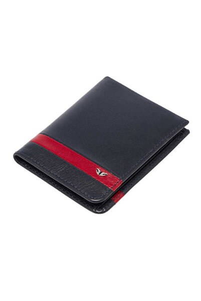 Tergan Navy Blue Genuine Leather Unisex Credit Card Holder - S1Kk00001663-Z47