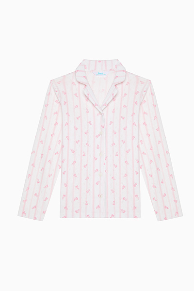 Penti Κοριτσίστικο πουκάμισο τριαντάφυλλο σε λευκό σετ πιτζάμες