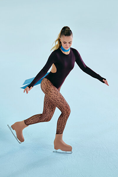 Penti Κάλτσες Leopard Mesh Καφέ