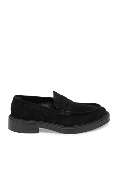 Tergan Siyah Hakiki Süet Deri Erkek Loafer - E24S1AY57041-A01