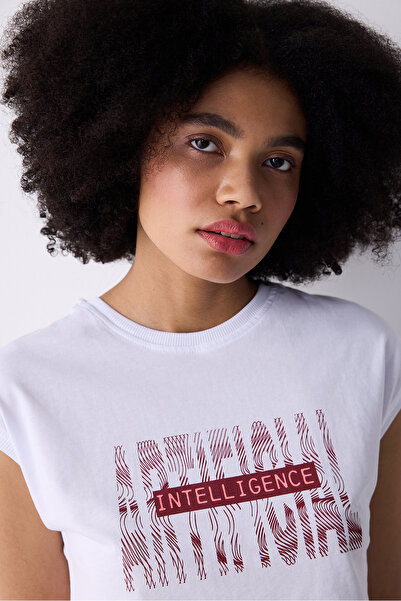 Penti Λευκό κοντομάνικο μπλουζάκι Digitopia Print