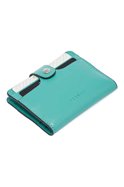 Tergan Turquoise Genuine Leather Unisex Credit Card Holder - S1Kk00001653-H2C