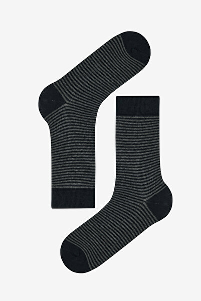 Penti Ανδρικές λεπτές ριγέ κάλτσες 5 τεμαχίων Navy Blue Socket