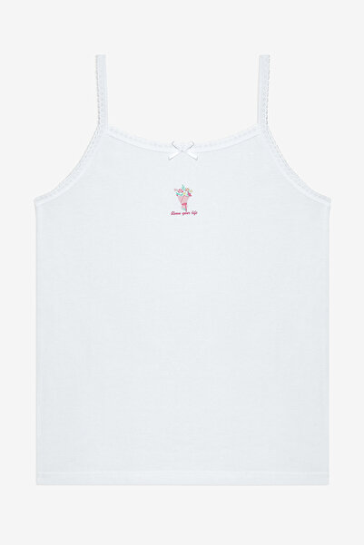 Penti Kız Çocuk Sweet Heart Pamuklu 2li Optik Beyaz Atlet