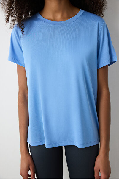 Penti Μπλε μπλουζάκι με λαιμόκοψη με κανονική εφαρμογή Modal