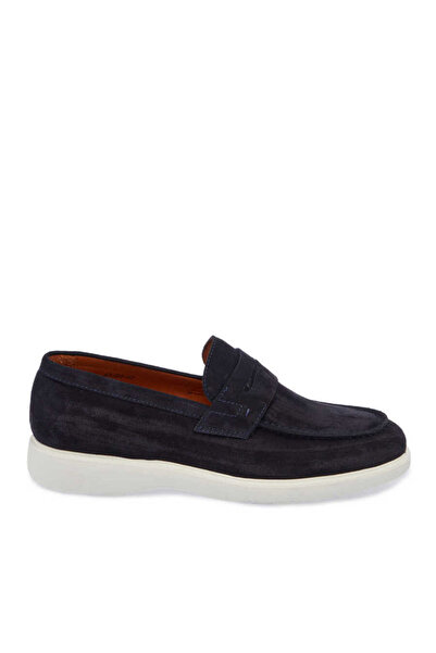 Tergan Lacivert Hakiki Süet Deri Erkek Loafer - E24I1AY56785-D44