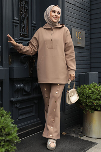 Neva Style Mink Hooded Hijab Double Set - 12312V