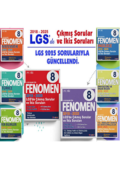 Efsane Yayınları 8.Sınıf Fenomen 2018 - 2025 LGS'de Çıkmış Sorular ve İkiz So...