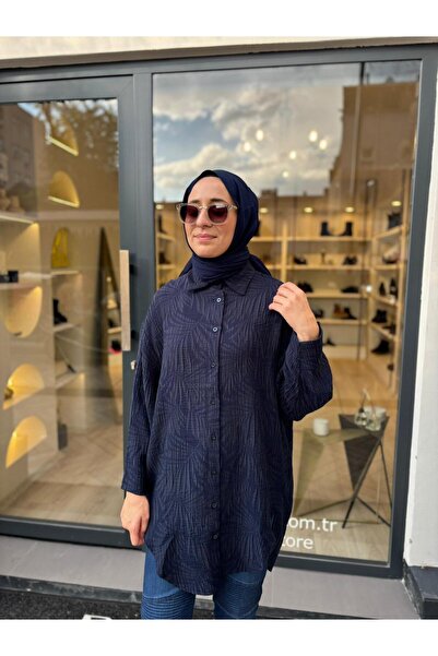 Invee Жіночий сорочковий піджак з синім візерунком