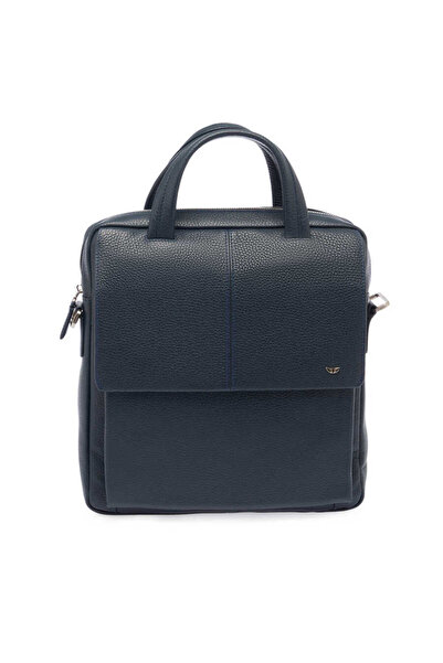 Tergan Lacivert Hakiki Deri Erkek Çapraz Askılı Çanta - S1AC00021139-A38