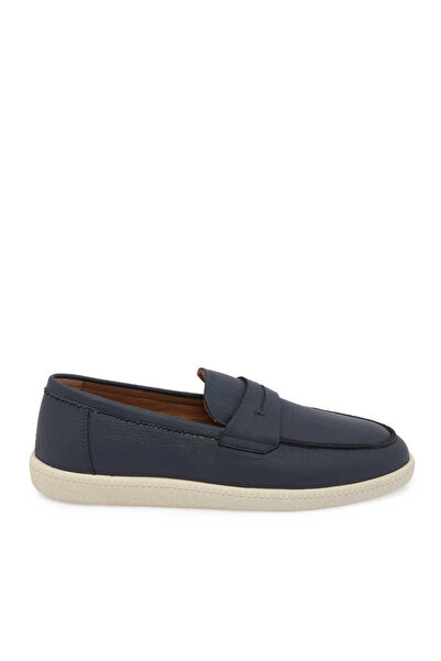 Tergan Lacivert Hakiki Deri Erkek Loafer - E24I1AY56705-A38