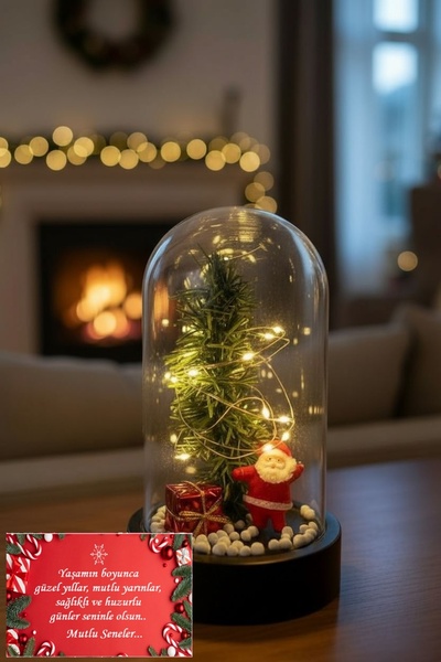 Lapidaria Çam Ağaçlı ve Noel Baba Temalı Yılbaşı  Ağaçlı Süslü Peri Led Işıkl...