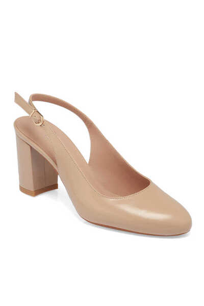 Tergan Nude Hakiki Rugan Deri Kadın Topuklu Ayakkabı - K24I1AY67166-M3G