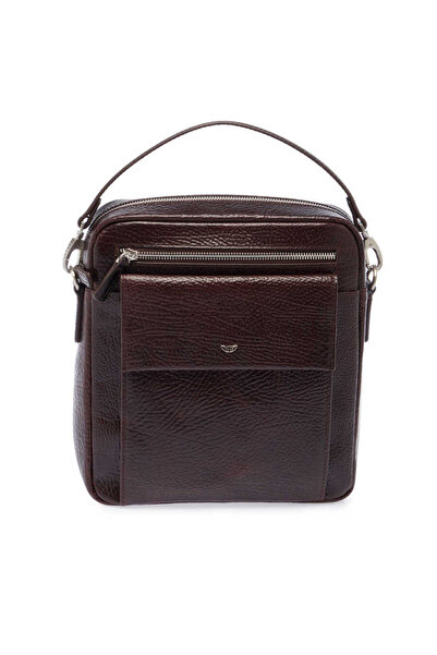 Tergan Kahve Hakiki Deri Erkek Çapraz Askılı Çanta - S1AC00021431-P7Y