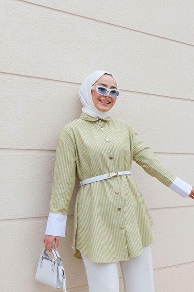 comstar Women's Trendy Tied Stylish Green Tricot Shirt