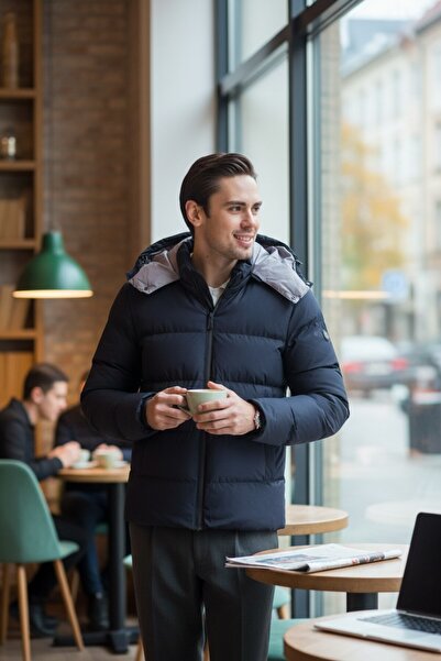 Frappoli Чоловічий стандартний плащ з капюшоном