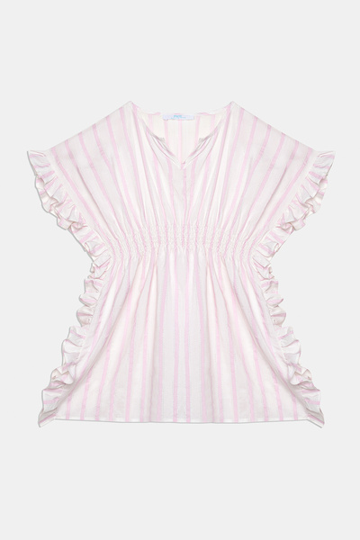 Penti Girl's Shinny Pink Striped Kaftan