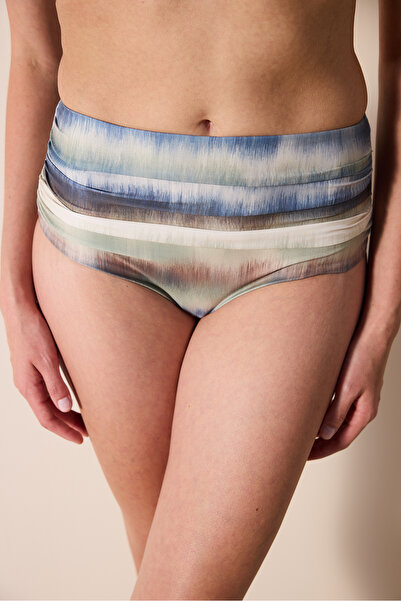 Penti Dalia mehrfarbiger Bikini-Unterteil mit hoher Taille und Raffung