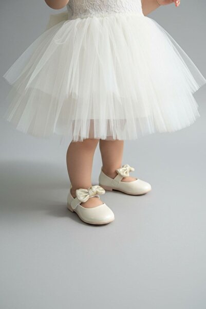 Görkem bebe ayakkabı ve tekstil Girl's Ballet Flats with Cirt and Bow