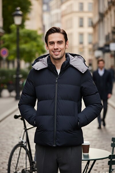 Frappoli Чоловічий стандартний плащ з капюшоном