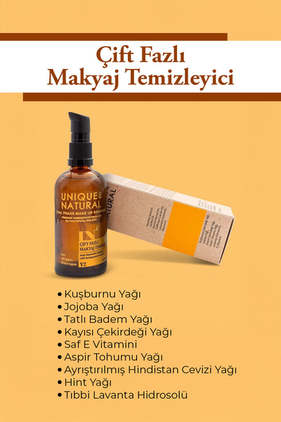 UN Unique & Natural Çift Fazlı Makyaj Temizleyici 100ml
