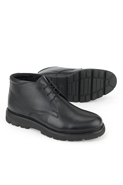 Ziya Ανδρικές μαύρες μπότες από γνήσιο δέρμα - 13319z77183