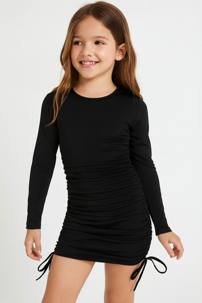 Keywest Büzgülü Uzun Kollu Elbise