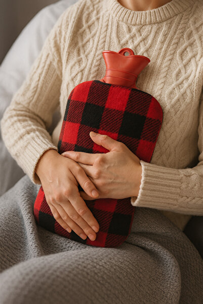 nistabolje Büyük Boy Sıcak Su Torbası Kauçuk Termofor Polar Kılıflı 2 Litrelik Sıcak Soğuk Kompres Su Torbası