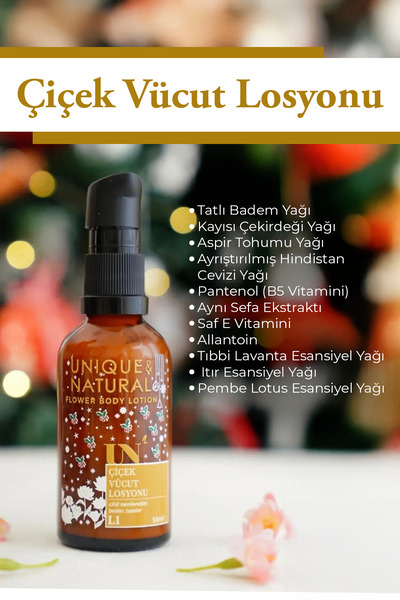 UN Unique & Natural لوشن الجسم بالزهور 50 مل