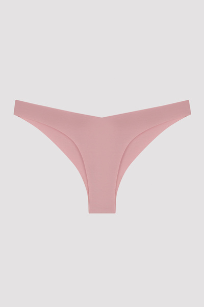 Penti Chiloți roz din bumbac brazilian tăiat cu laser tăiat în V