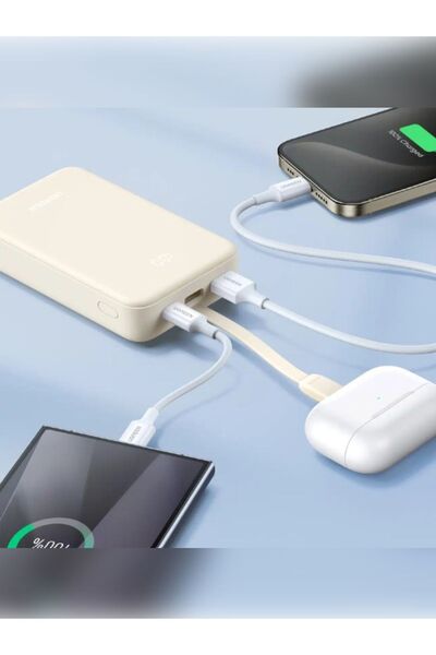 Ugreen PowerBank USB-C and USB Port with Built-in-Cable 22.5W 20000mAh - Beige