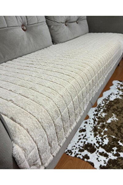 DECORA CASA HOME COLLECTİON غطاء أريكة سرير بقاعدة ريشة مضادة للانزلاق مقاس 75 × 185 (بيج)