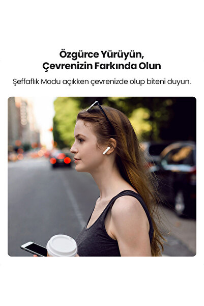 Ugreen Hitune T3 Anc / Ambience Tws Wireless Bluetooth 5.2 Headset White