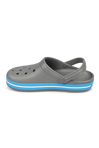 Crocs Dark Gray Unisex Crocband Edge Blue and White Striped Slippers