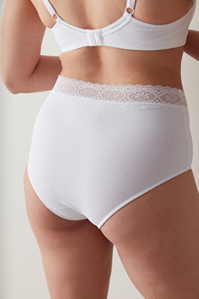 Penti High Waist White Cotton Slip Panties - Beauty